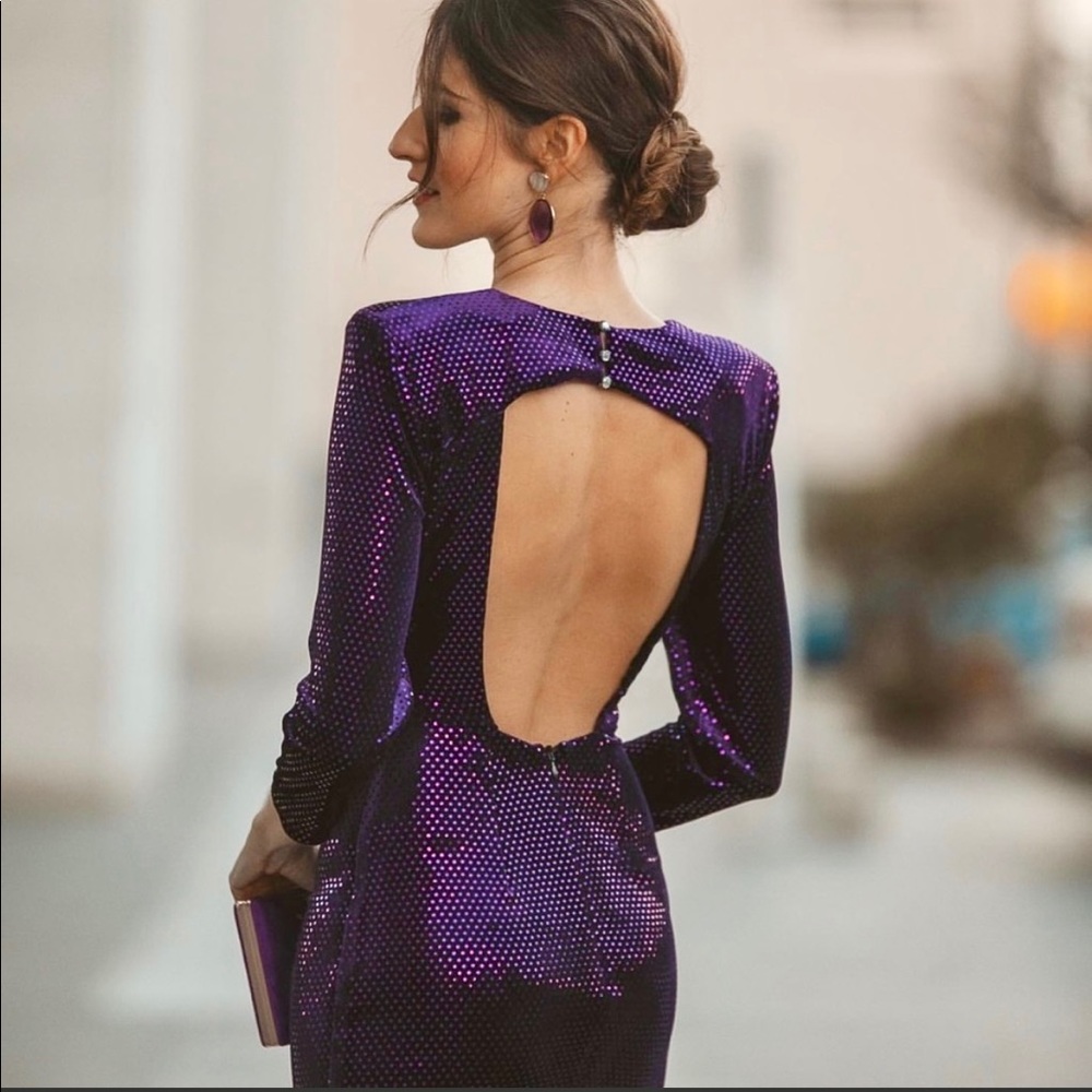 Zara sequin purple dress